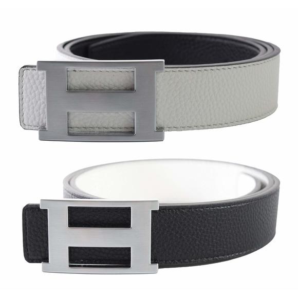 Unisex Genuine Leather Casual Dress Belt With Buckle And Reversible Strap -🤘